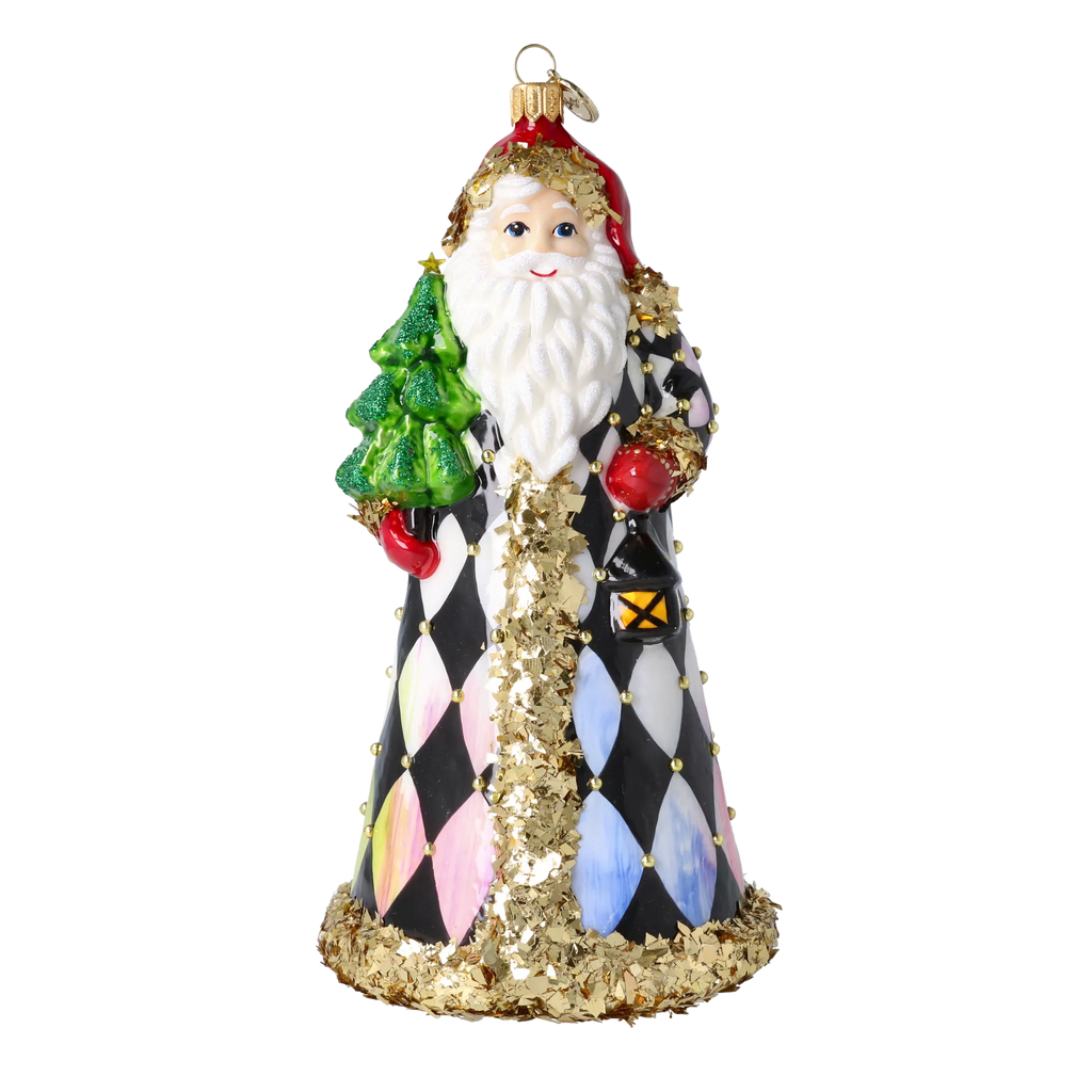 Harlequin Gilded Saint | Hand-Painted Glass Ornament | Blubom 2025-163