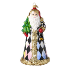 Harlequin Gilded Saint | Hand-Painted Glass Ornament | Blubom 2025-163