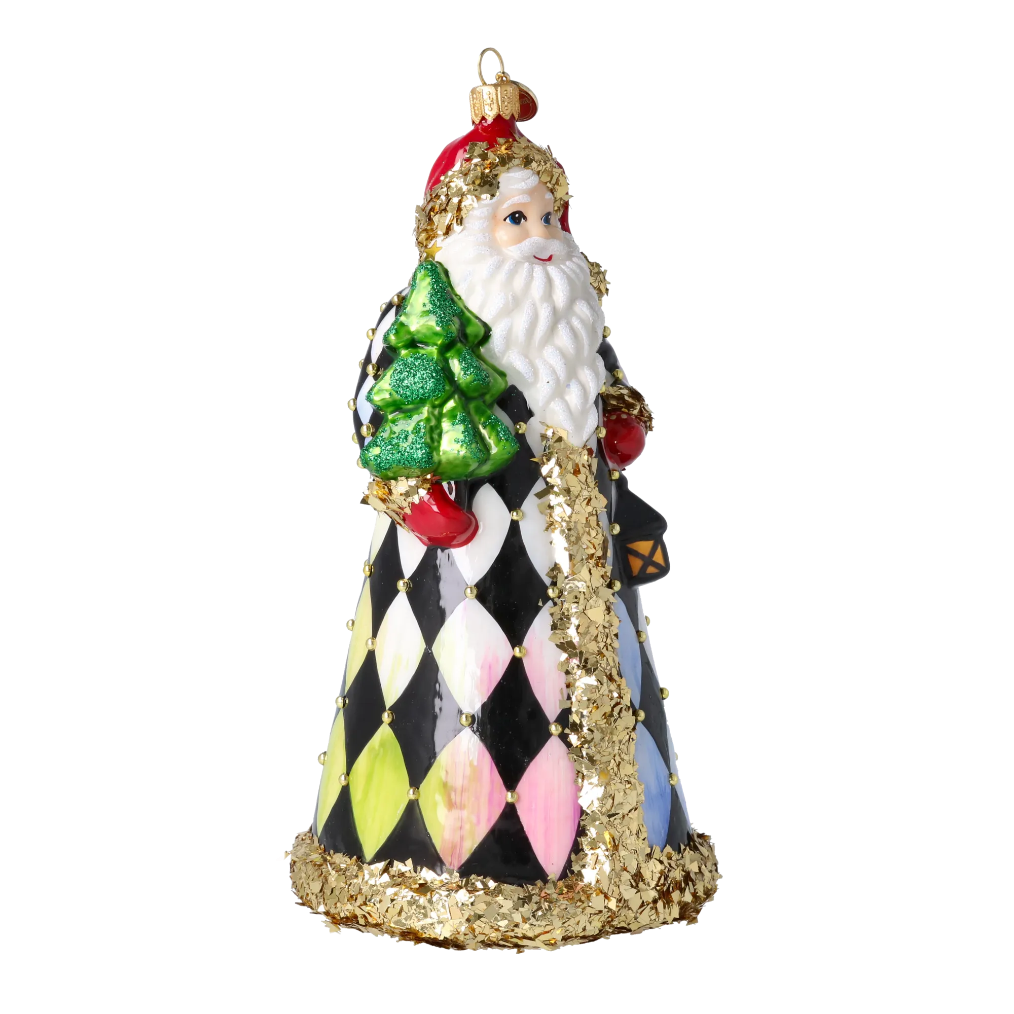 Harlequin Gilded Saint | Hand-Painted Glass Ornament | Blubom 2025-163