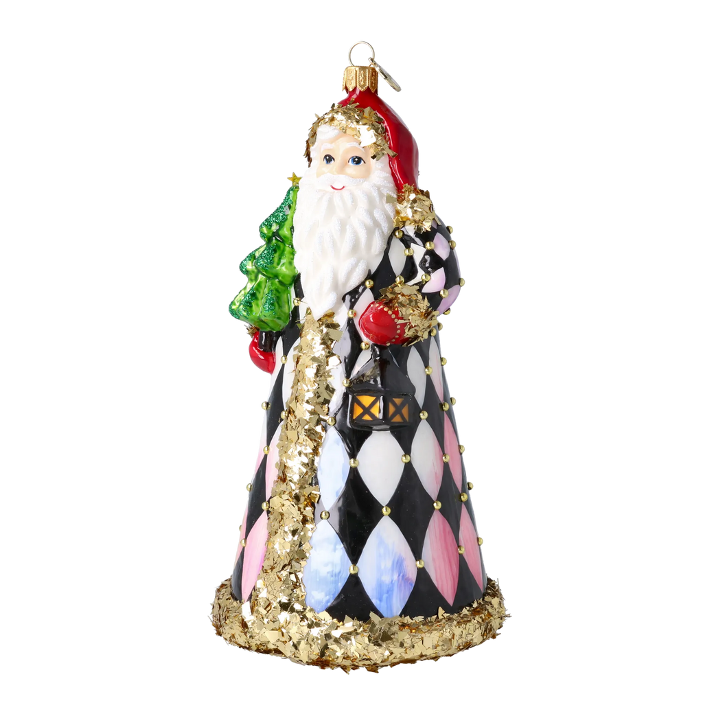Harlequin Gilded Saint | Hand-Painted Glass Ornament | Blubom 2025-163