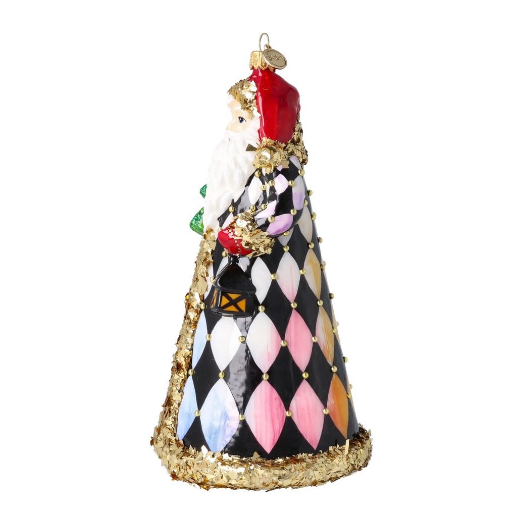Harlequin Gilded Saint | Hand-Painted Glass Ornament | Blubom 2025-163