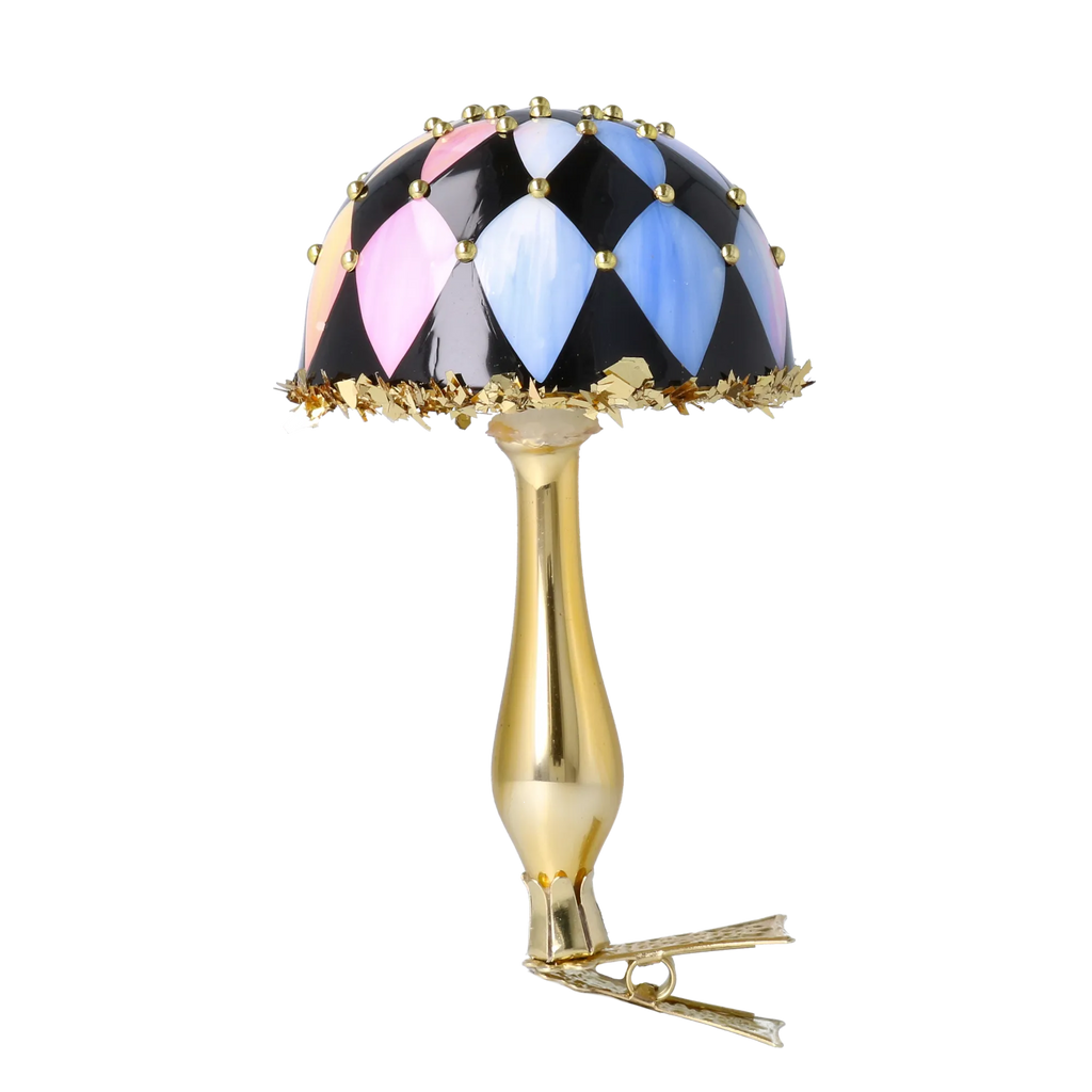 Harlequin Gilded Bloom | Hand-Painted Glass Ornament | Blubom 2025-164
