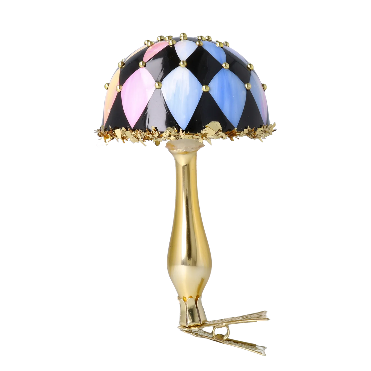 Harlequin Gilded Bloom | Hand-Painted Glass Ornament | Blubom 2025-164
