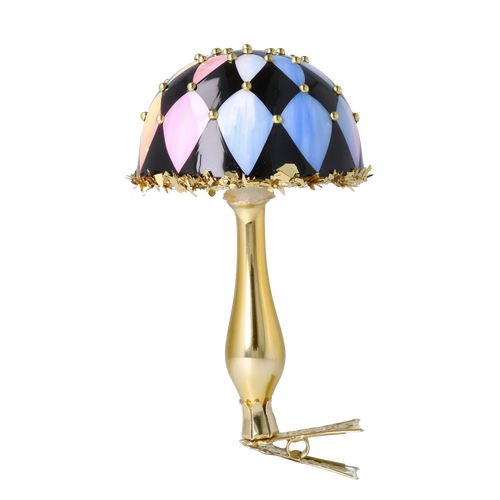 Harlequin Gilded Bloom | Hand-Painted Glass Ornament | Blubom 2025-164