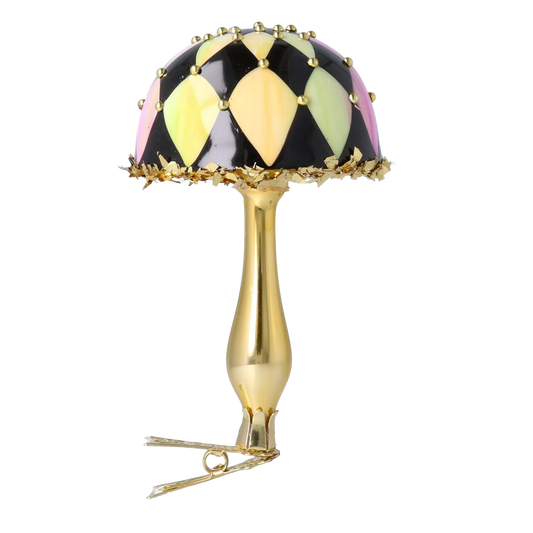 Harlequin Gilded Mushroom Premium christmas glass ornament 2025-164