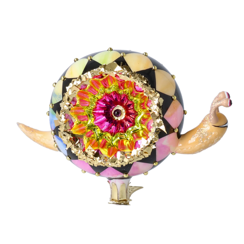 Stately Harlequin Voyager | Hand-Painted Glass Ornament | Blubom 2025-165