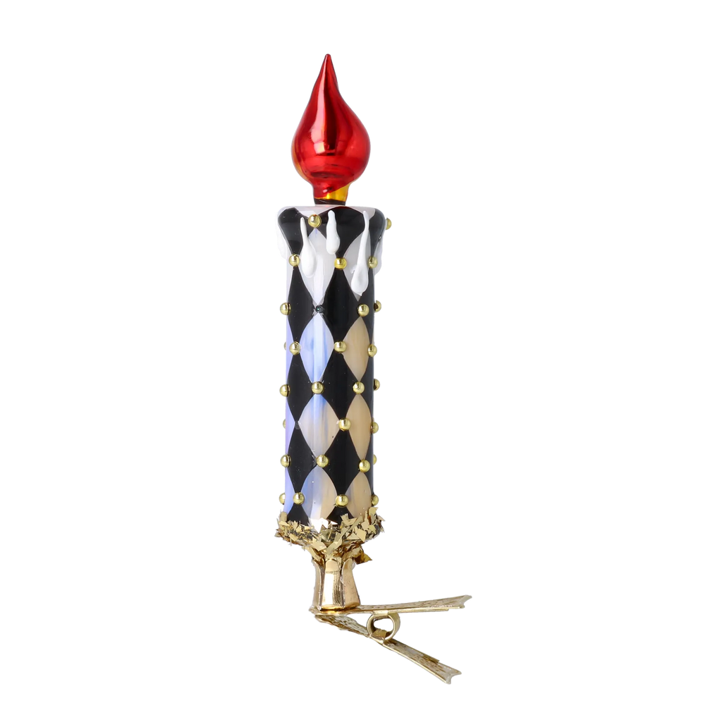 Harlequin Midnight Vigil | Hand-Painted Glass Ornament | Blubom 2025-166