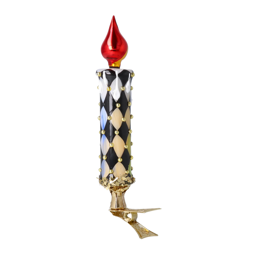 Harlequin Midnight Vigil | Hand-Painted Glass Ornament | Blubom 2025-166