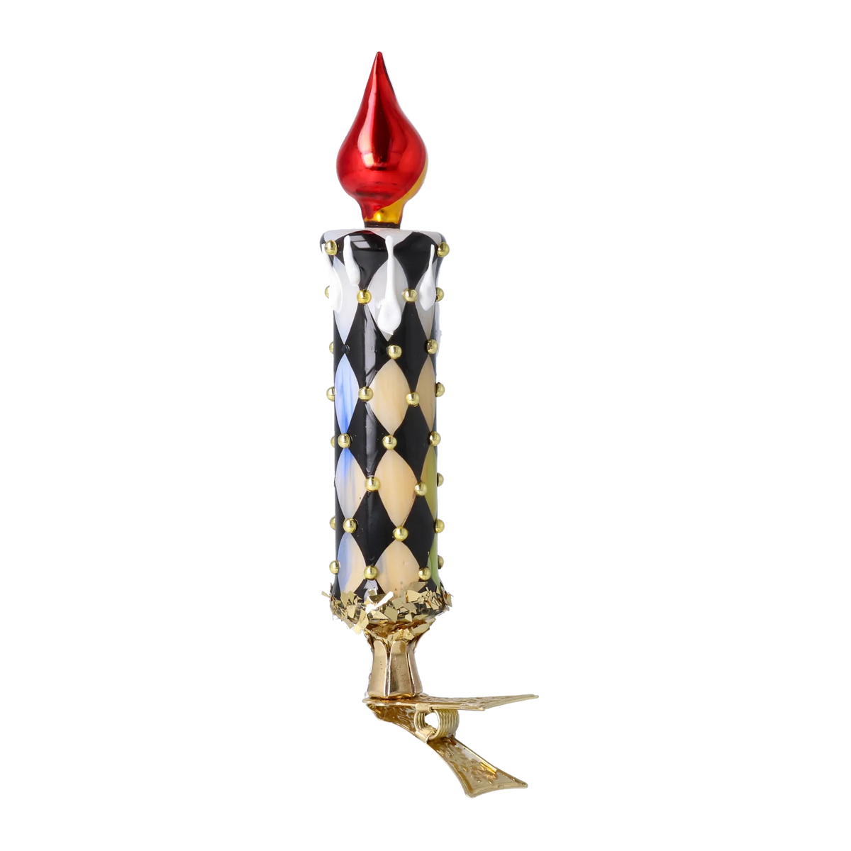 Harlequin Midnight Vigil | Hand-Painted Glass Ornament | Blubom 2025-166