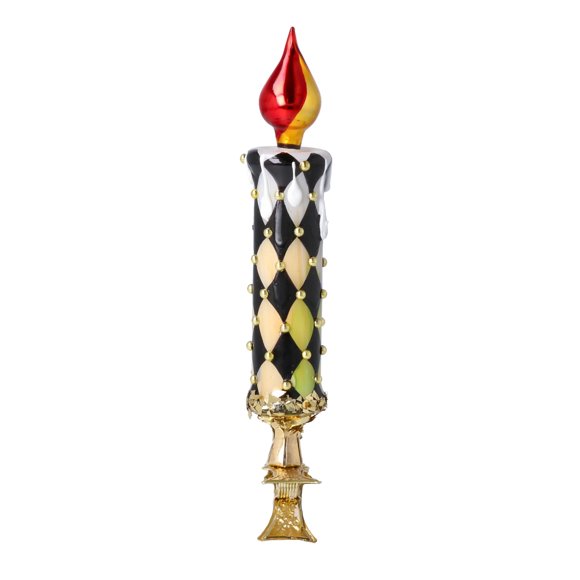 Harlequin Midnight Vigil | Hand-Painted Glass Ornament | Blubom 2025-166