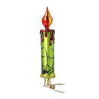 Sanguine Verdant Taper | Hand-Painted Glass Ornament | Blubom 2025-167