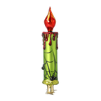 Sanguine Verdant Taper | Hand-Painted Glass Ornament | Blubom 2025-167