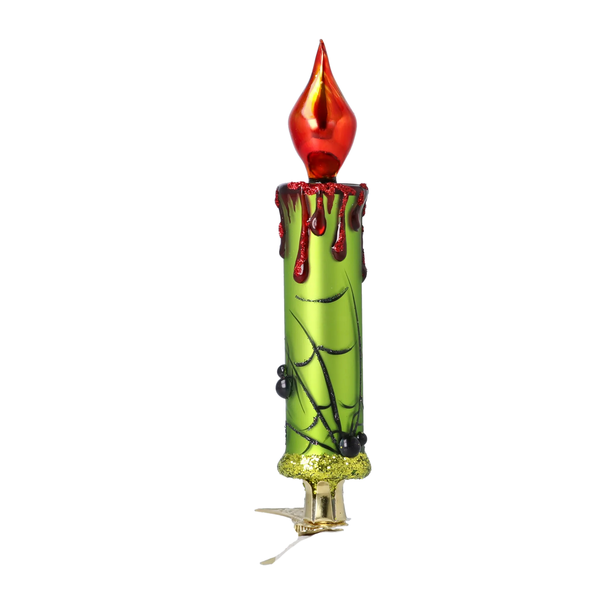 Sanguine Verdant Taper | Hand-Painted Glass Ornament | Blubom 2025-167