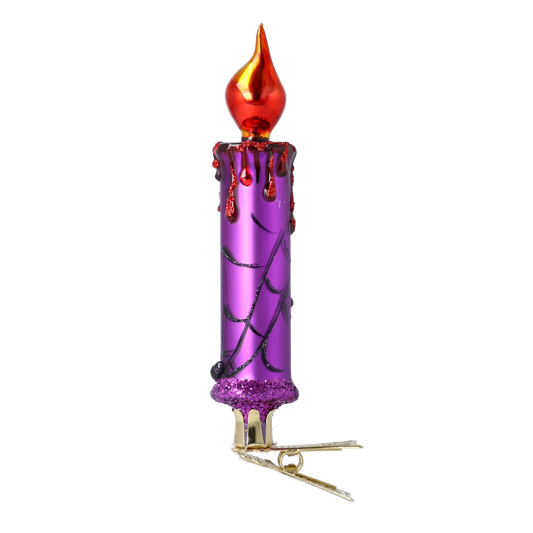 Amethyst Webbed Gothic Candle Premium christmas glass ornament 2025-168