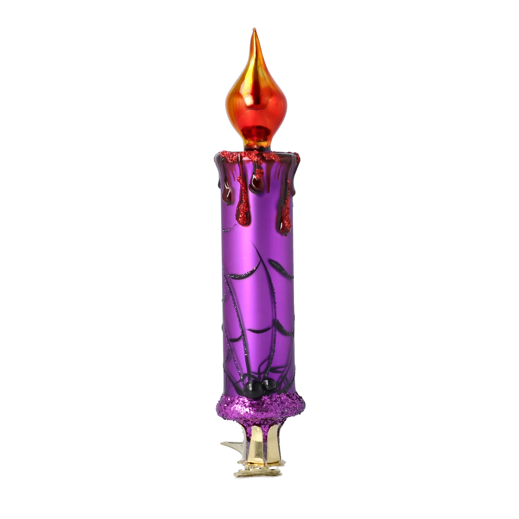 Amethyst Webbed Gothic Candle Premium christmas glass ornament 2025-168