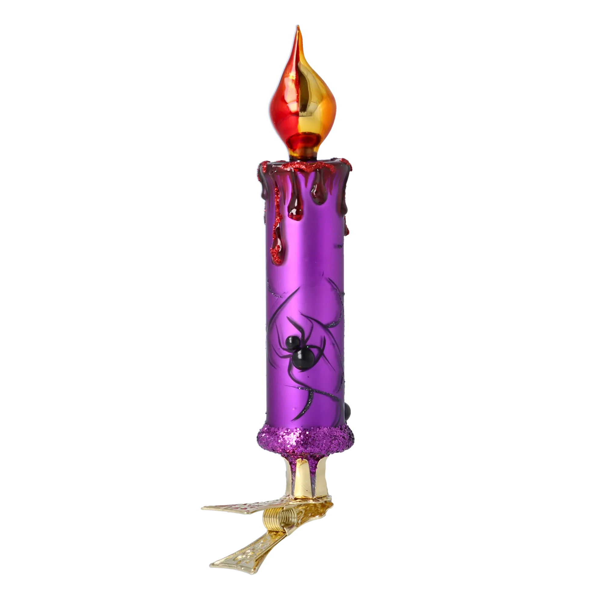 Amethyst Webbed Gothic Candle Premium christmas glass ornament 2025-168