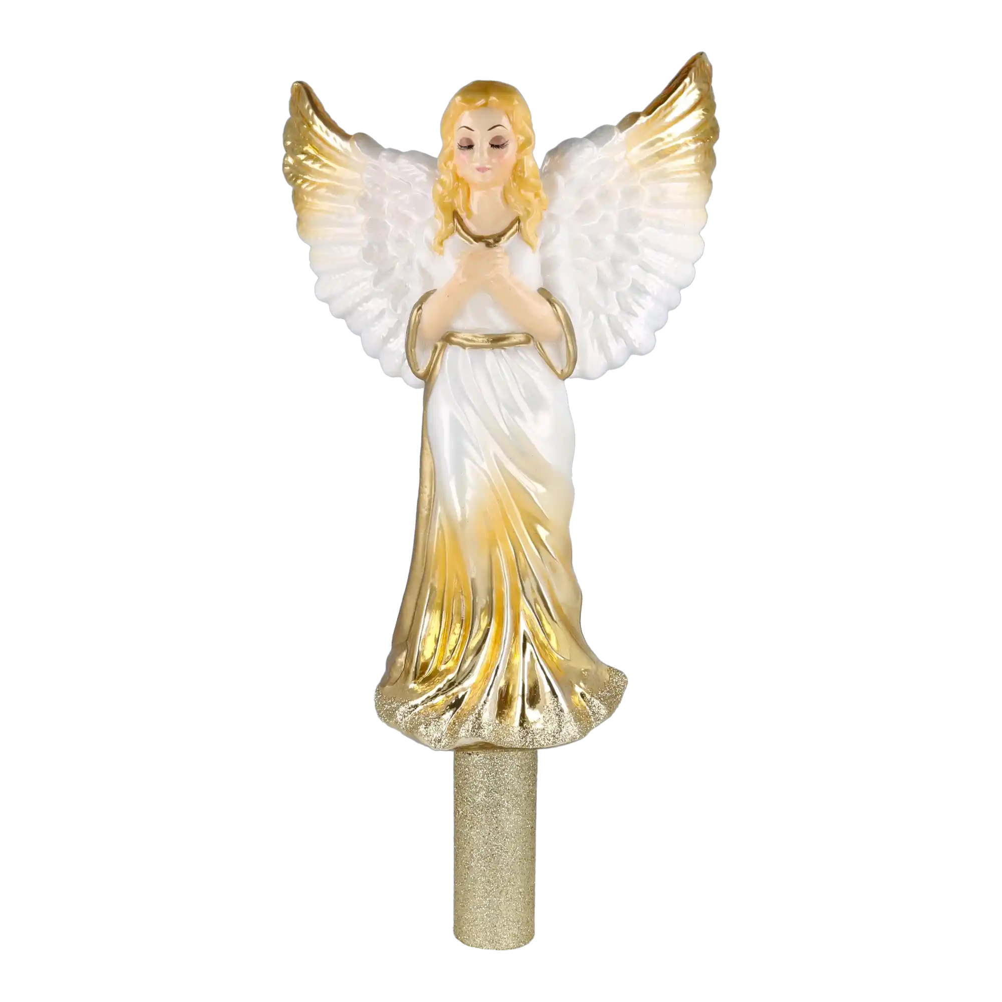 Golden Guardian Angel Handmade Glass Christmas ornament Finials
