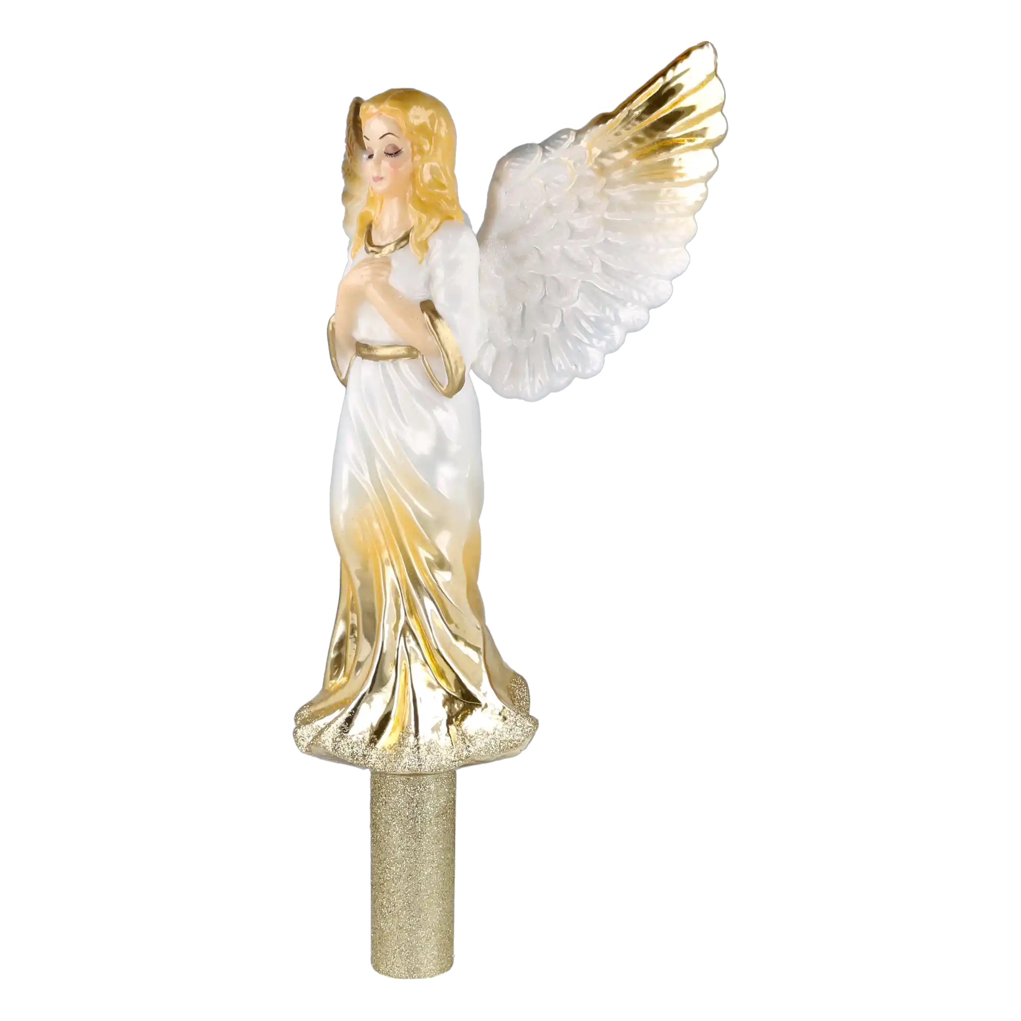 Golden Guardian Angel Handmade Glass Christmas ornament Finials