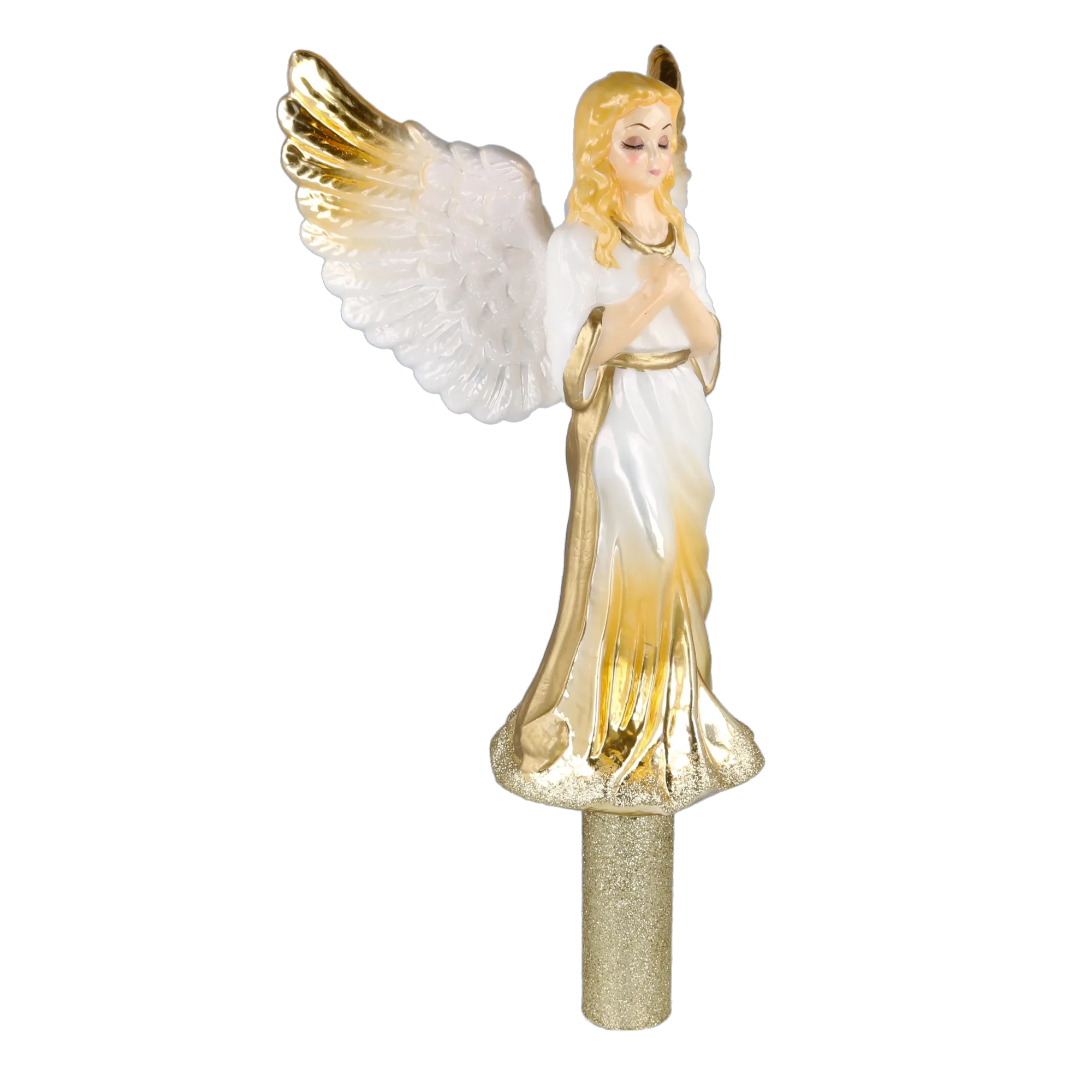 Golden Guardian Angel Handmade Glass Christmas ornament Finials 2025-174