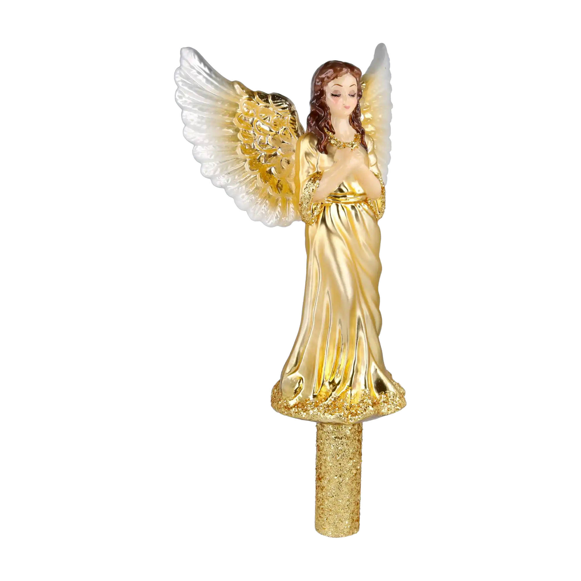 Golden Angel of Glory Handmade Glass Christmas ornament Tree Topper