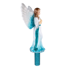 Serene Azure Seraph | Hand-Painted Glass Ornament | Blubom 2025-177