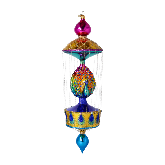 Majestic Peacock luxurious  glass, hand-painted glass christmas ornaments