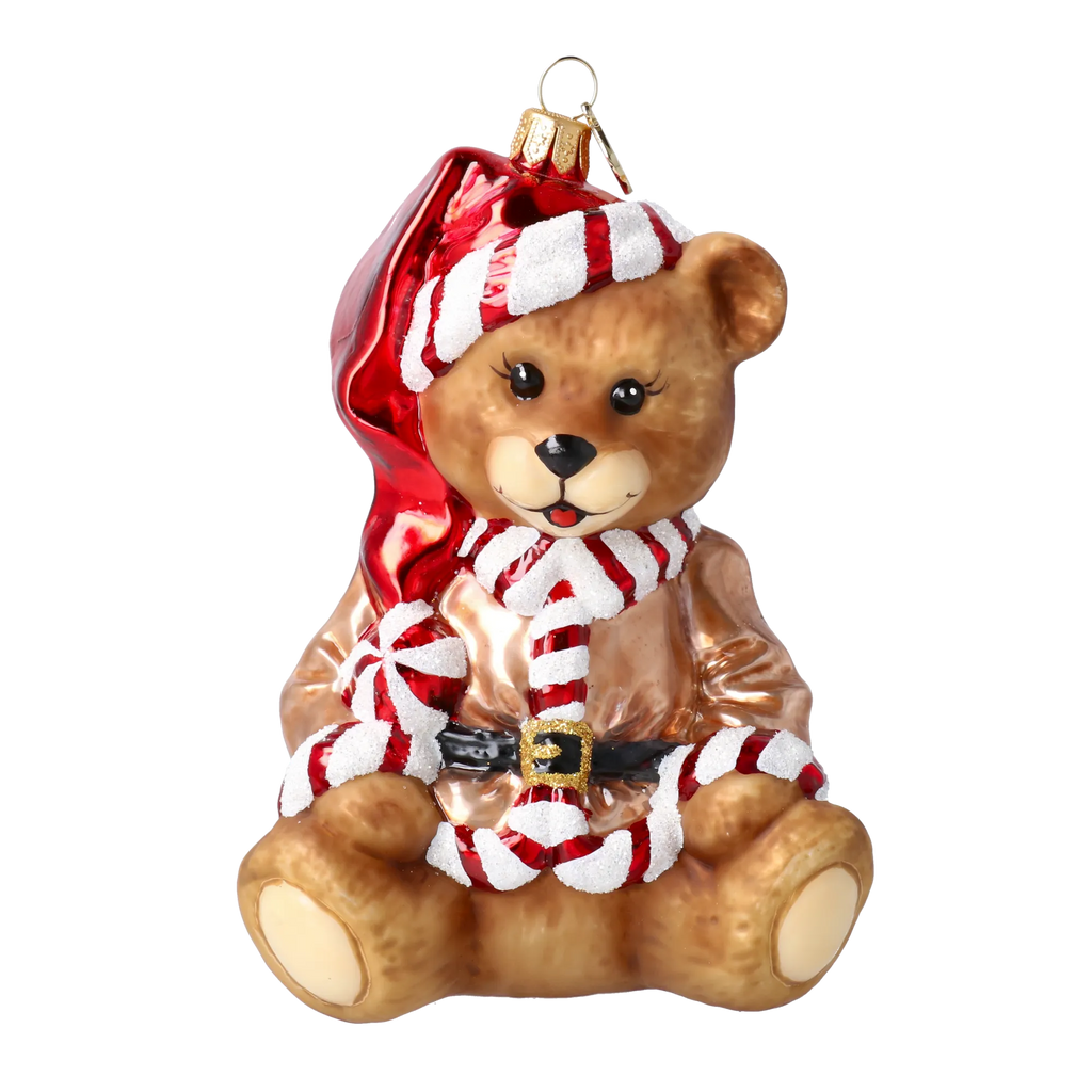 Peppermint Guardian | Hand-Painted Glass Ornament | Blubom 2025-184