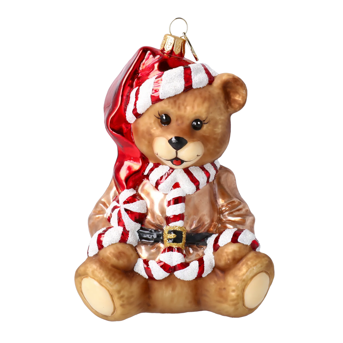 Peppermint Guardian | Hand-Painted Glass Ornament | Blubom 2025-184
