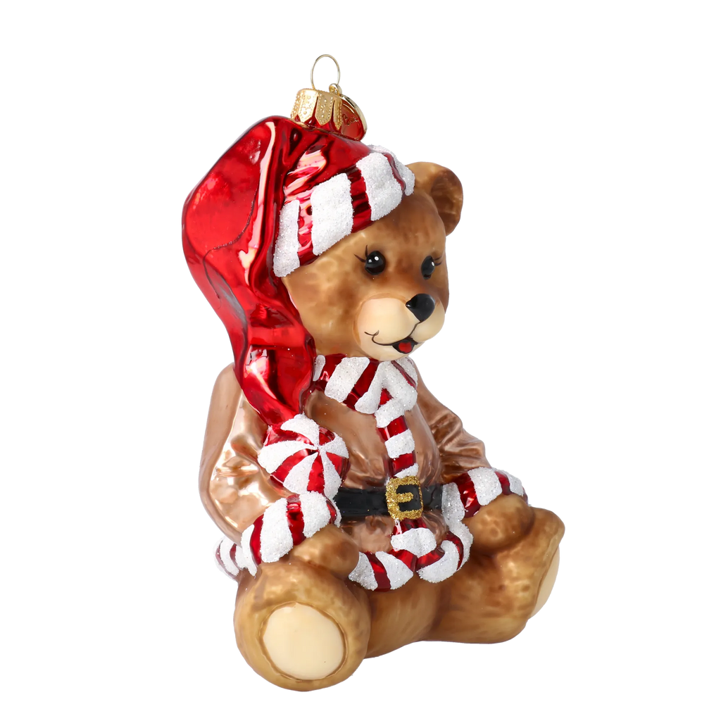 Peppermint Guardian | Hand-Painted Glass Ornament | Blubom 2025-184