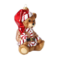 Load image into Gallery viewer, Golden Santa Teddy Premium christmas glass ornament 2025-184

