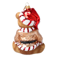 Load image into Gallery viewer, Golden Santa Teddy Premium christmas glass ornament 2025-184
