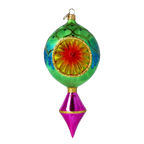 Emerald Zenith Pulse | Hand-Painted Glass Ornament | Blubom 2025-186