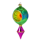 Emerald Zenith Pulse | Hand-Painted Glass Ornament | Blubom 2025-186