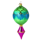 Emerald Zenith Pulse | Hand-Painted Glass Ornament | Blubom 2025-186