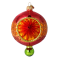 Cinnabar Solstice | Hand-Painted Glass Ornament | Blubom 2025-187