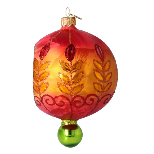 Fiery Blossom Glass Ornament Handcrafted Reflector Ornament 2025-187