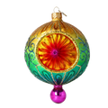 Saffron Meridian Bloom | Hand-Painted Glass Ornament | Blubom 2025-188