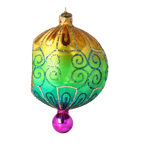 Saffron Meridian Bloom | Hand-Painted Glass Ornament | Blubom 2025-188