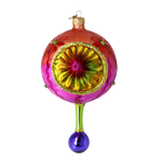 Fuchsia Garden Pulse | Hand-Painted Glass Ornament | Blubom 2025-189