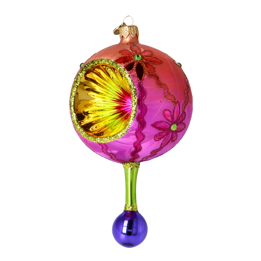 Fuchsia Garden Pulse | Hand-Painted Glass Ornament | Blubom 2025-189