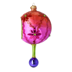 Fuchsia Garden Pulse | Hand-Painted Glass Ornament | Blubom 2025-189