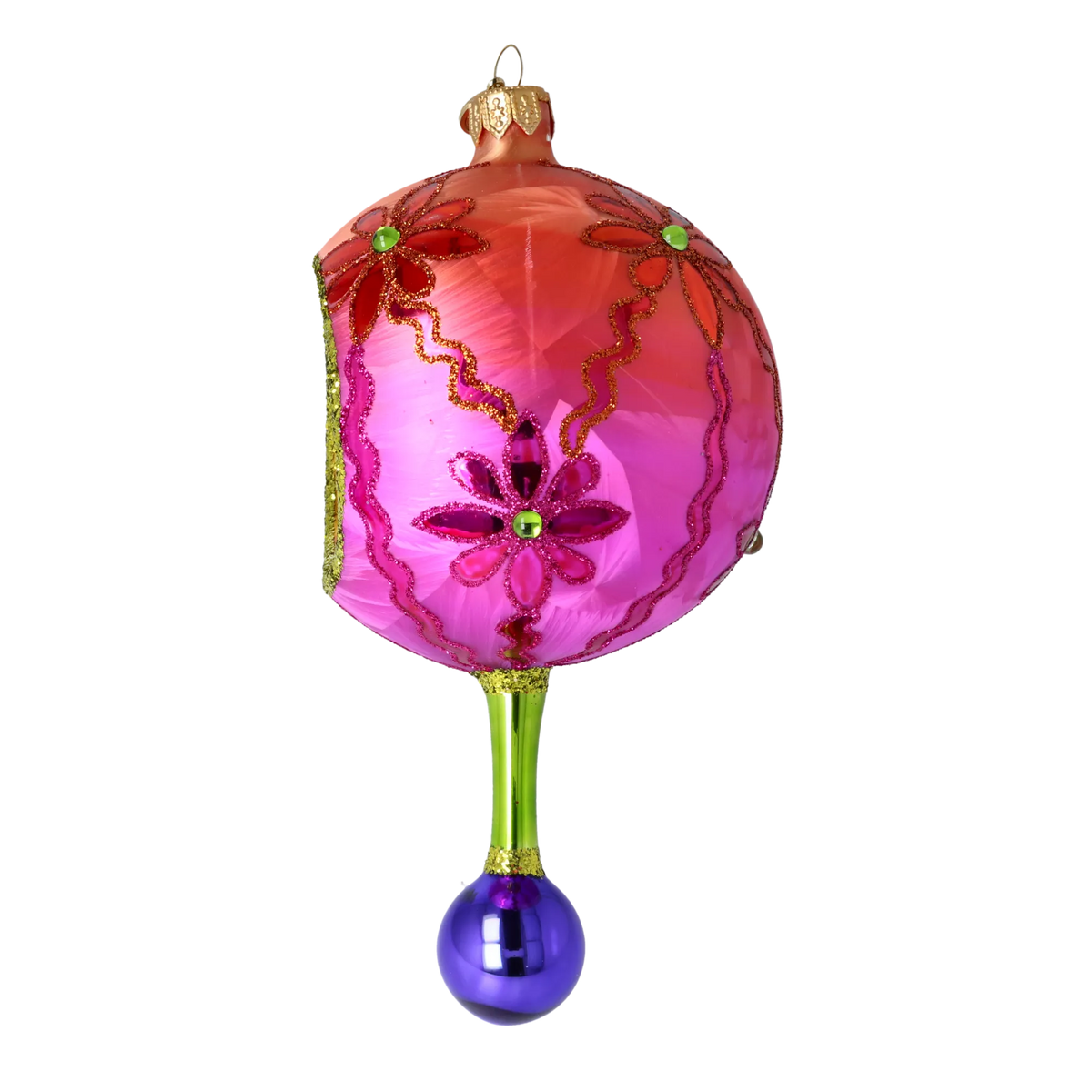 Fuchsia Garden Pulse | Hand-Painted Glass Ornament | Blubom 2025-189