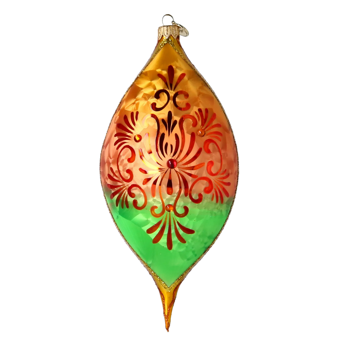 Saffron Meadow Equinox | Hand-Painted Glass Ornament | Blubom 2025-191