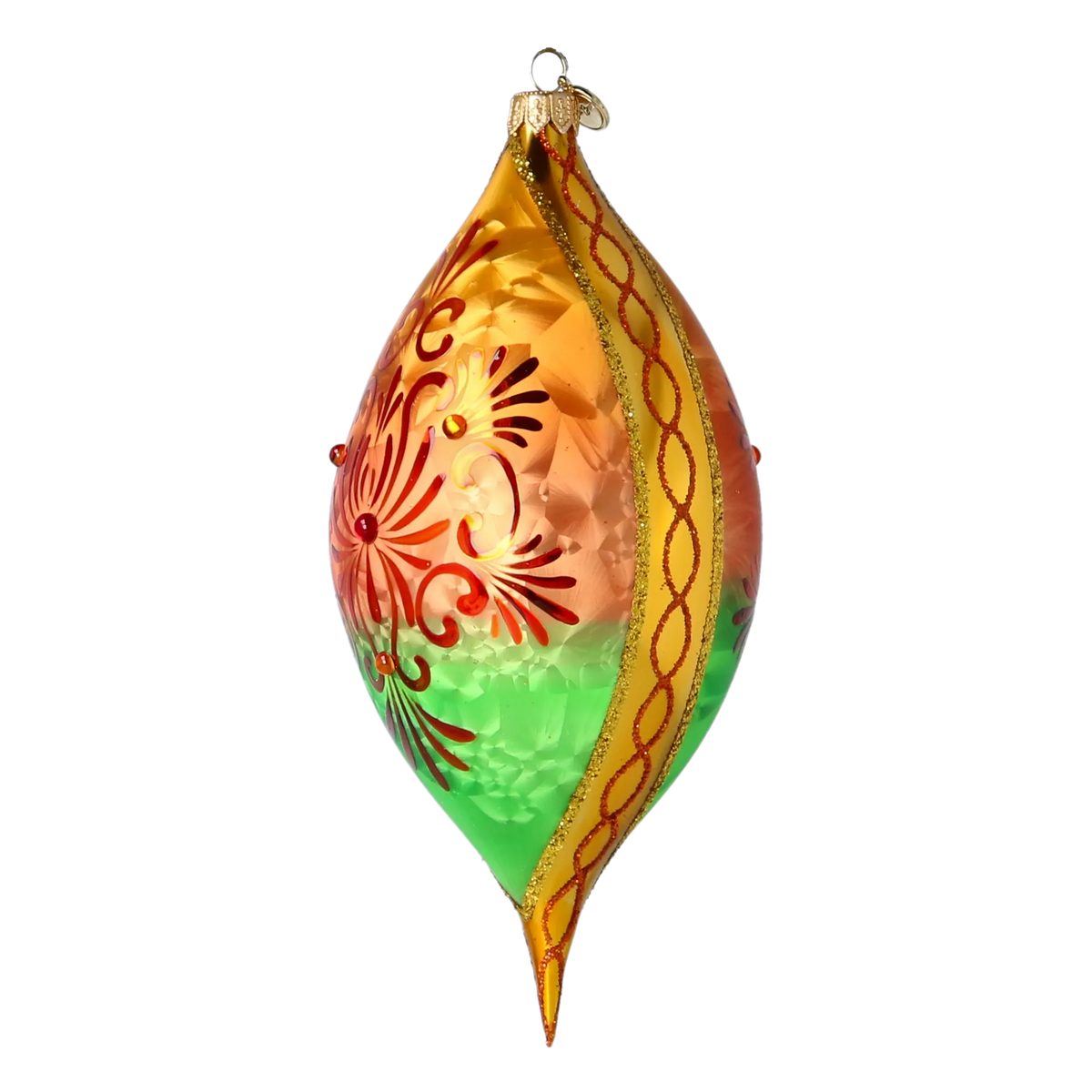 Saffron Meadow Equinox | Hand-Painted Glass Ornament | Blubom 2025-191