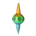 Saffron Tide Echo | Hand-Painted Glass Ornament | Blubom 2025-192