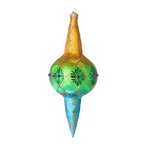 Saffron Tide Echo | Hand-Painted Glass Ornament | Blubom 2025-192