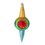 Saffron Tide Echo | Hand-Painted Glass Ornament | Blubom 2025-192