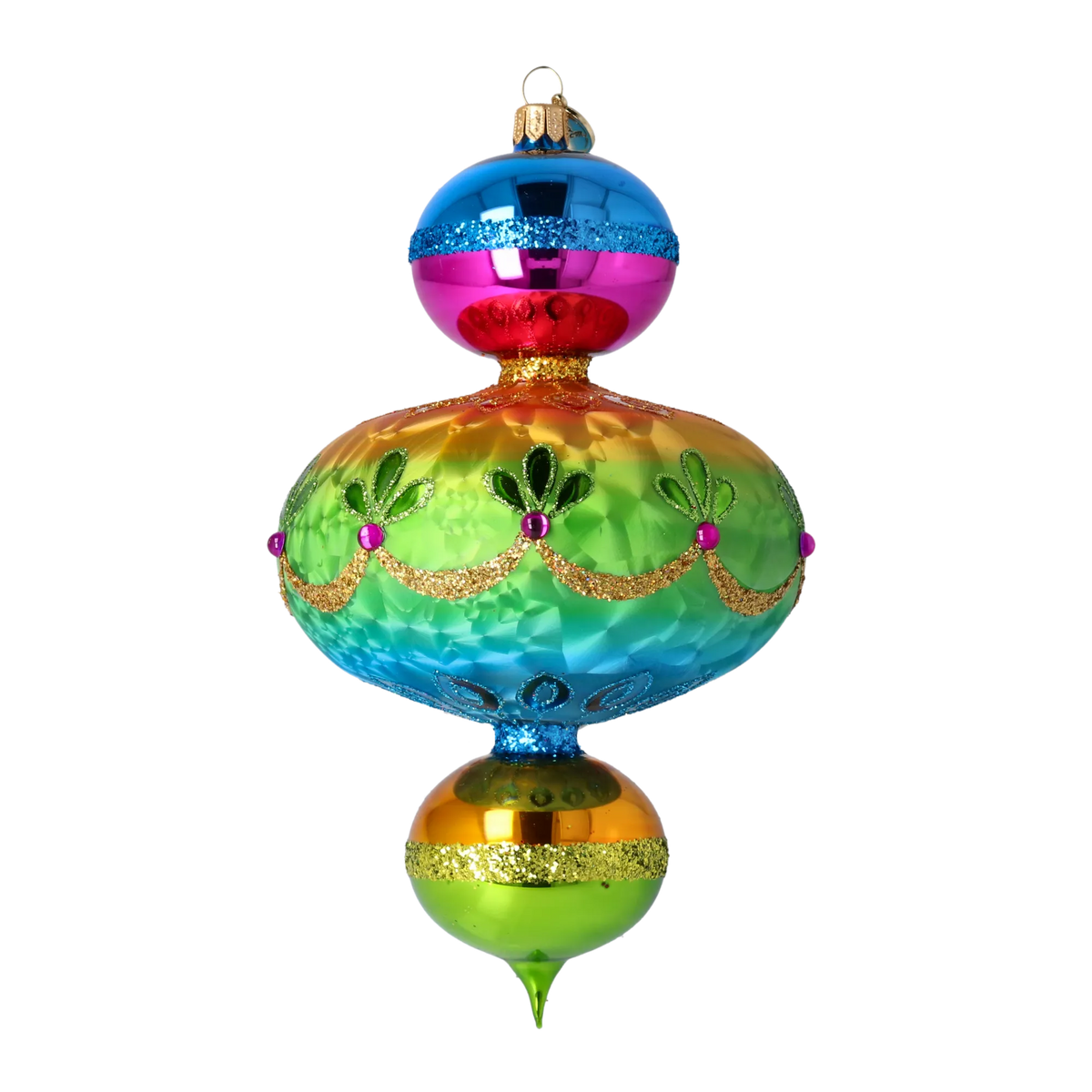 Electric Noon Jubilee | Hand-Painted Glass Ornament | Blubom 2025-194