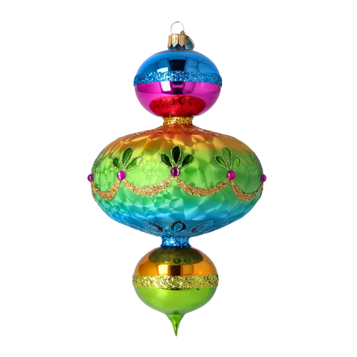 Electric Noon Jubilee | Hand-Painted Glass Ornament | Blubom 2025-194