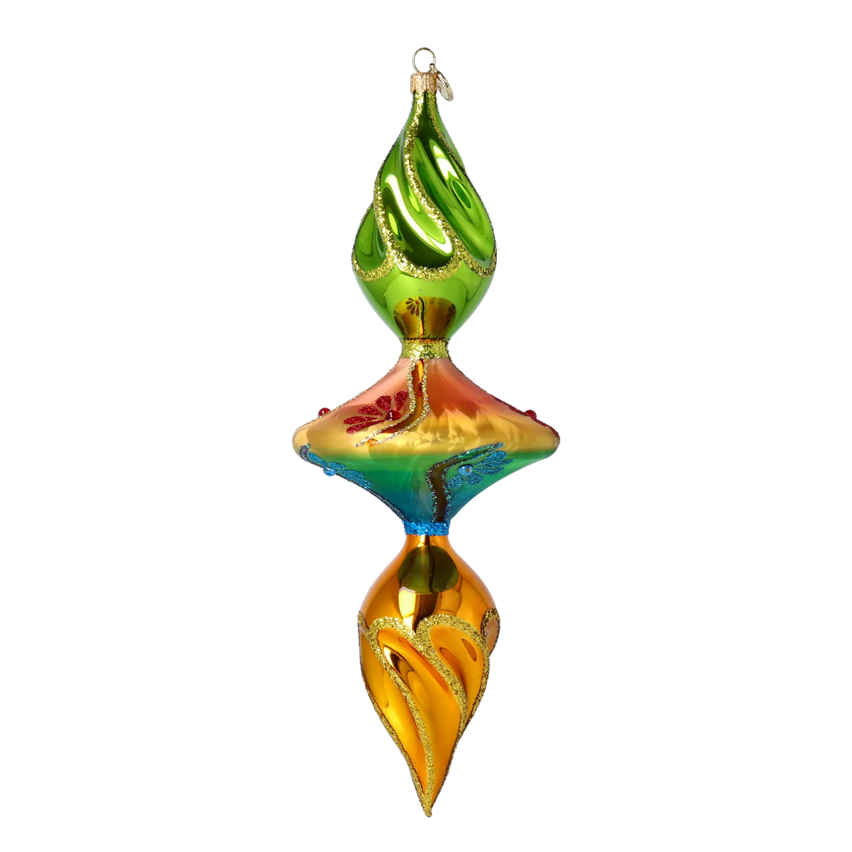 Gilded Equinox Pulse | Hand-Painted Glass Ornament | Blubom 2025-195